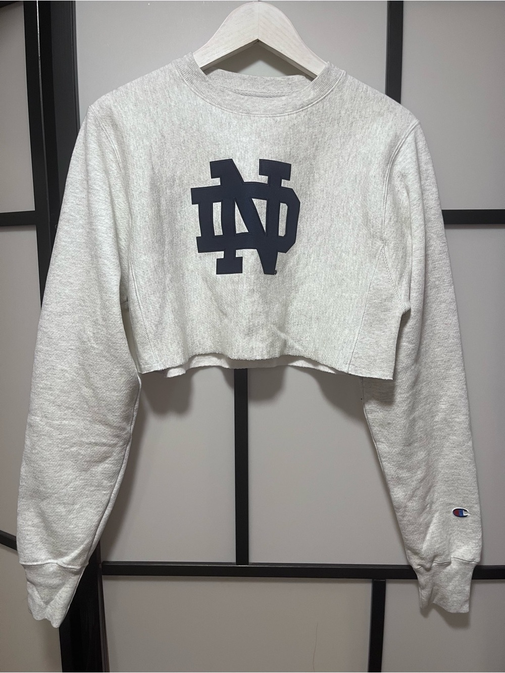 NWT Champion Reverse Weave Notre Dame Cropped Sweatshirt XS